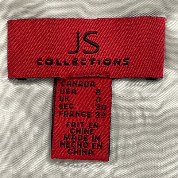 JS Collections Womens Silver Lace Jacket & Tiered Satin Skirt Formal Set Sz 2 - Picture 12 of 16